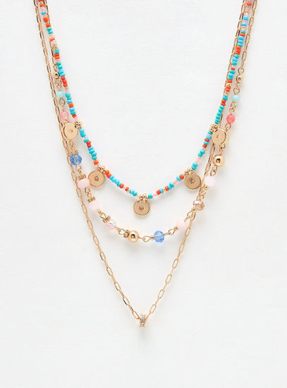 Embellished Layered Necklace with Lobster Clasp Closure