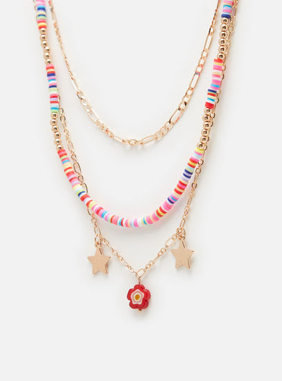 Embellished Layered Necklace with Lobster Clasp Closure
