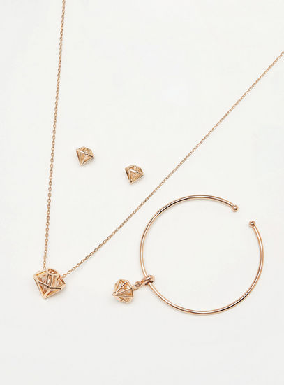 Diamond Shaped 4-Piece Necklace Set