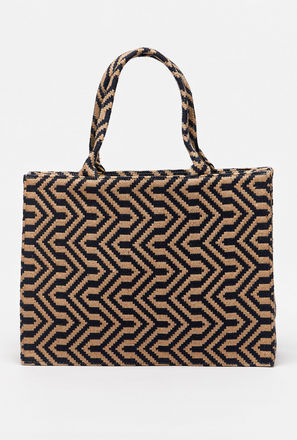 Textured Shopper Bag with Double Handle
