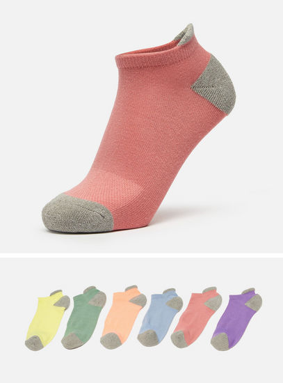 Set of 6 - Solid Ankle Length Socks-Socks & Stockings-image-0