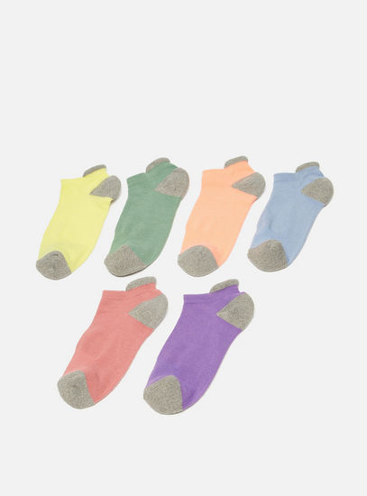 Set of 6 - Solid Ankle Length Socks-Socks & Stockings-image-1