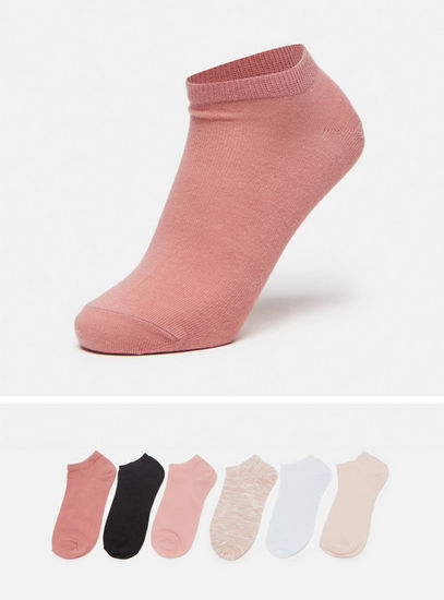 Pack of 6 - Solid Ankle Length Socks-Socks & Stockings-image-0