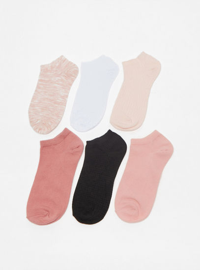 Pack of 6 - Solid Ankle Length Socks-Socks & Stockings-image-1