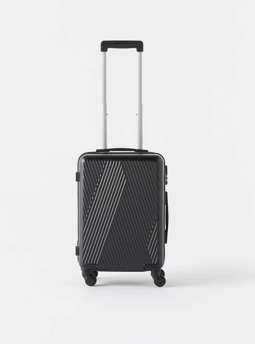 Textured Hardcase Trolley Bag with Retractable Handle - 37x22x50 cms-Luggage-image-0