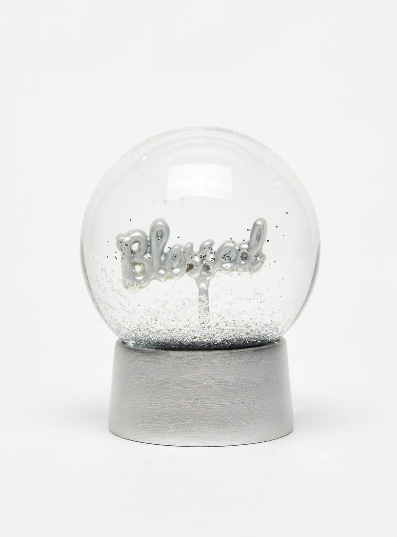Decorative Glitter Water Ball with Blessed Typography Accent-Home Décor-image-0