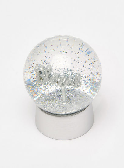 Decorative Glitter Water Ball with Blessed Typography Accent