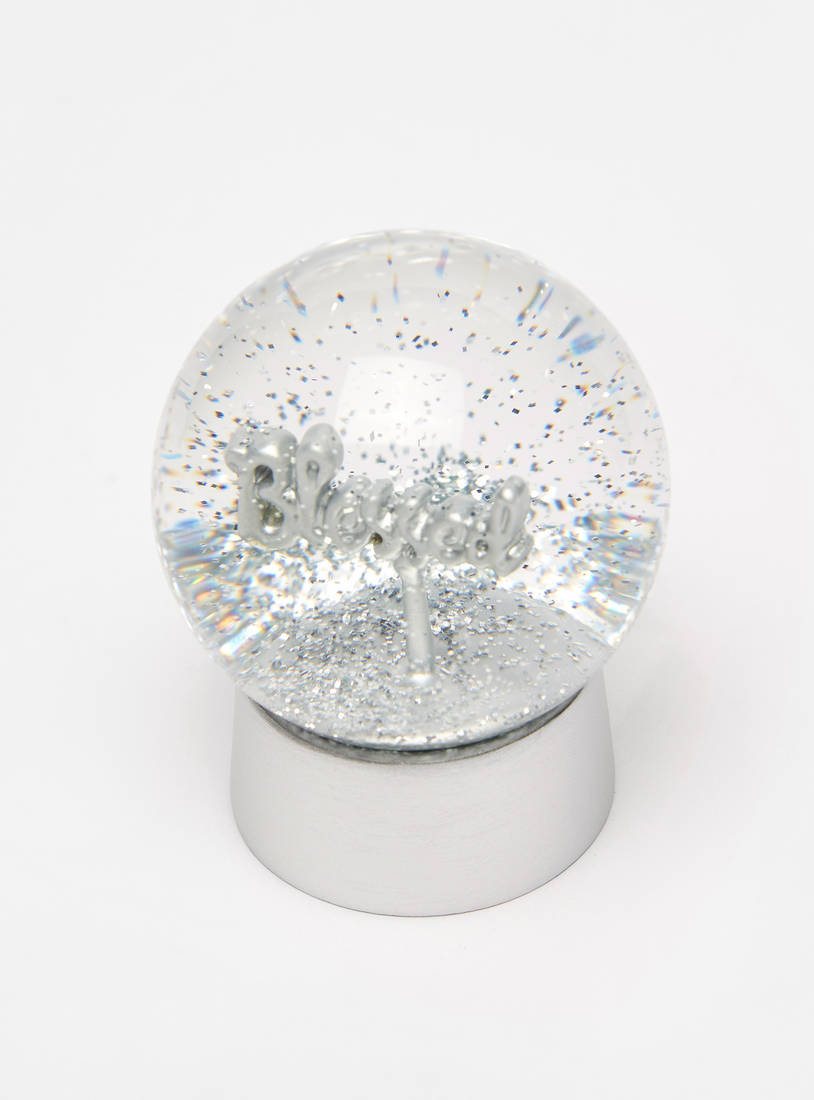 Decorative Glitter Water Ball with Blessed Typography Accent-Home Décor-image-1