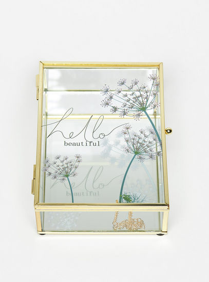 Floral Print Decorative Glass Box