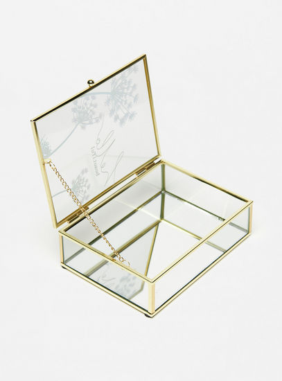 Floral Print Decorative Glass Box-Home Décor-image-1