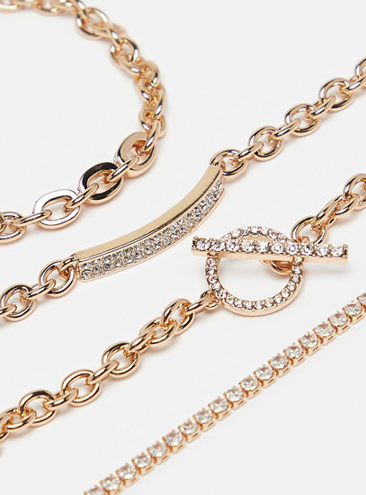 Set of 4 - Assorted Crystal Studded Bracelet