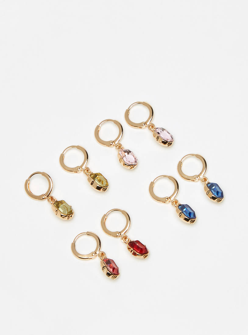 Set of 4 - Embellished Dangler Earrings-Earrings-image-0