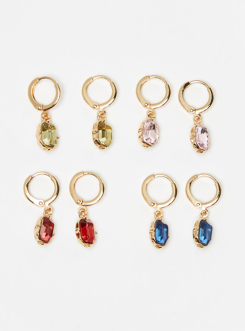 Set of 4 - Embellished Dangler Earrings-Earrings-image-1