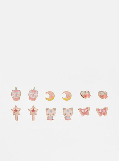 Set of 12 - Embellished Stud Earring with Pushback Closure-Earrings-image-0