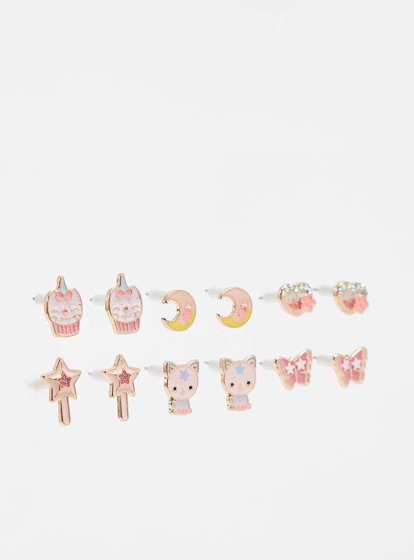 Set of 12 - Embellished Stud Earring with Pushback Closure-Earrings-image-1