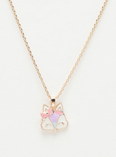 Fox Shaped Necklace and Earring Set-Sets-image-1