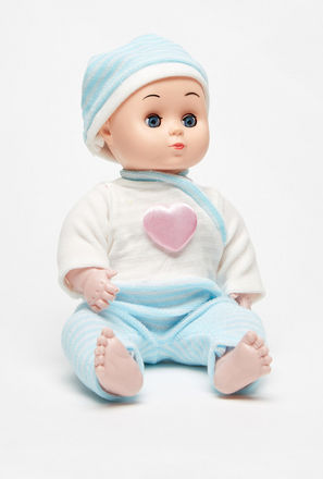 Baby Doll with Heart Applique Dress and Cap