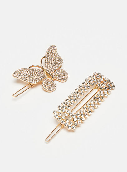 Set of 2 - Assorted Embellished Hair Clip-Others-image-0