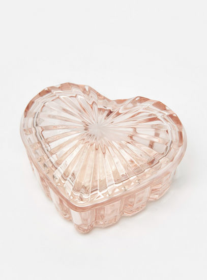 صندوق زجاجي ديكور على شكل قلب منقوش - 9x7.8x4.8 سم-صناديق الديكور والتخزين-image-0