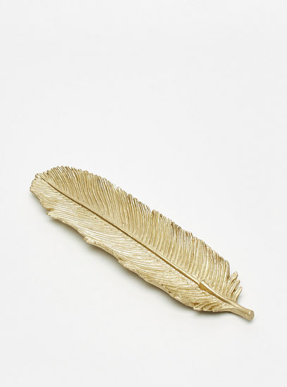 Feather Patterned Decorative Tray - 27x7x2 cms
