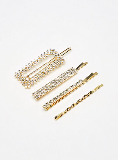 Set of 4 - Embellished Metallic Hair Pin