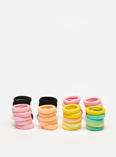 Set of 40 - Solid Elasticated Hair Tie-Elastic Round Bands-image-0