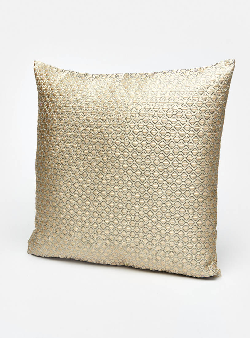 Jacquard Textured Filled Cushion with Zip Closure - 45x45 cms-Cushions-image-0