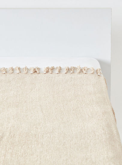 Embellished Chenille Throw with Tassels - 150x120 cms-Throws & Blankets-image-1