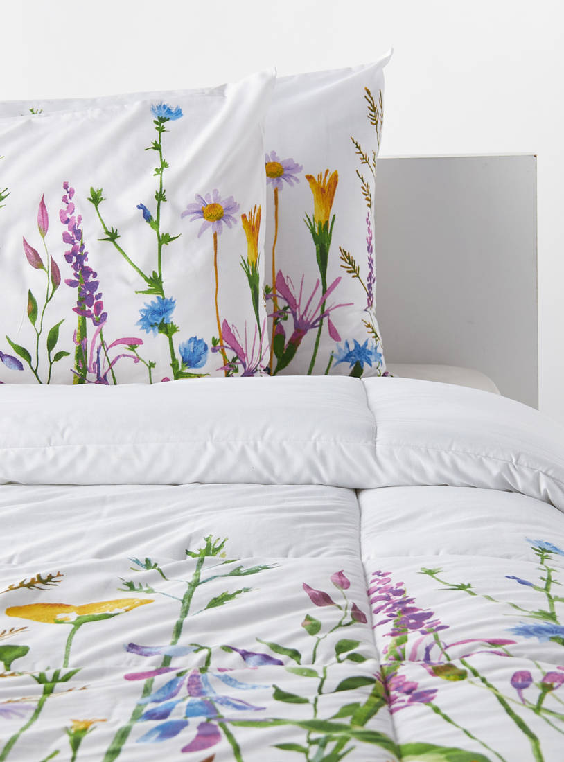 All-Over Floral Print 3-Piece King Comforter Set - 230x220 cm-Comforters & Quilts-image-0