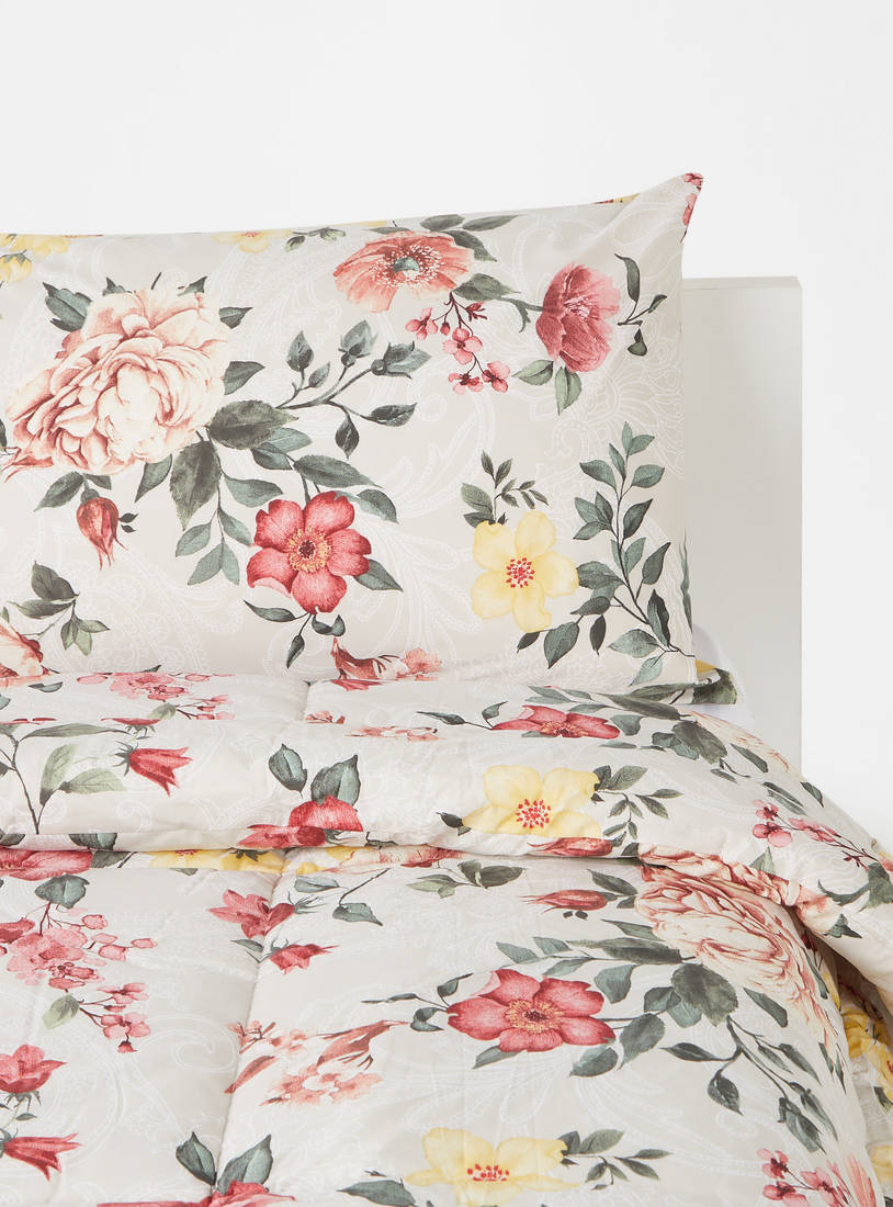 Floral Print 2-Piece Single Comforter Set - 160x220 cm-Comforters & Quilts-image-0