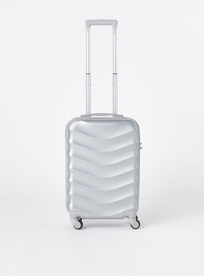 Textured Hardcase Trolley Bag with Retractable Handle and Wheels-Luggage-image-0
