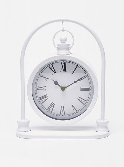 Metal Round Table Clock with Stand - 19.8x8.5x25 cms