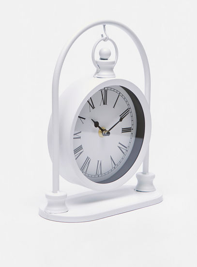 Metal Round Table Clock with Stand - 19.8x8.5x25 cms