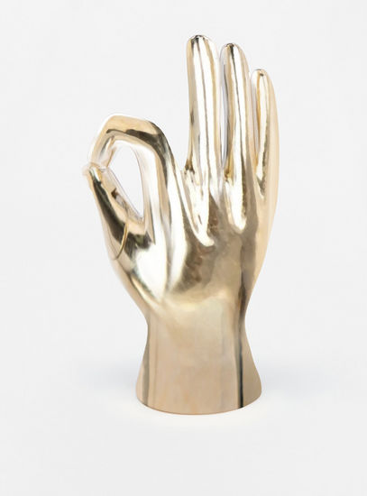 Metallic Hand-Shaped Decorative Accent