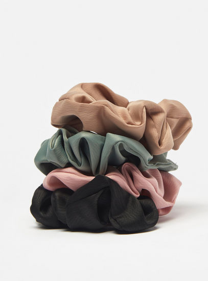 Pack of 4 - Solid Scrunchie-Elastic Round Bands-image-0