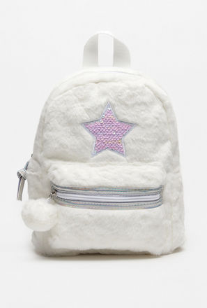 Embellished Backpack with Adjustable Straps and Zip Closure