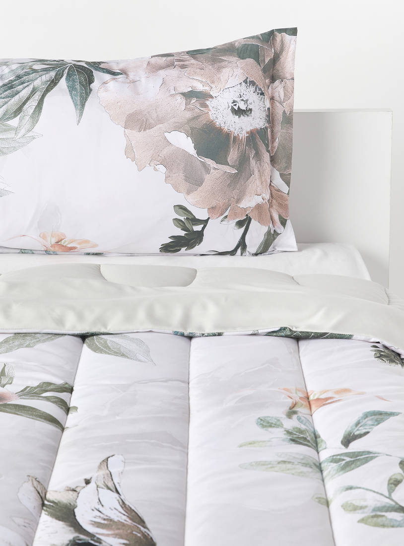 All-Over Floral Print 2-Piece Single Comforter Set - 160x220 cms-Comforters & Quilts-image-0