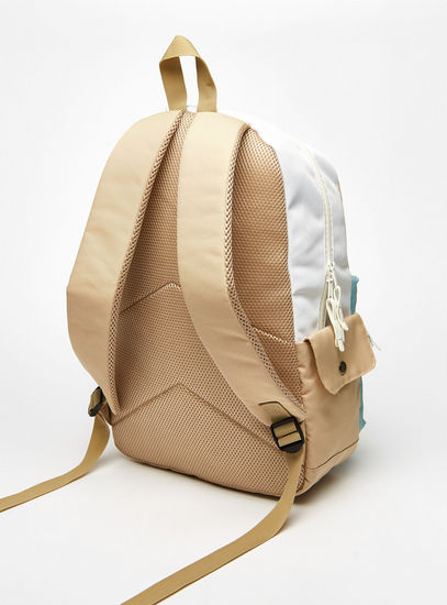 Colourblock Backpack with Adjustable Shoulder Straps-Bags-image-1