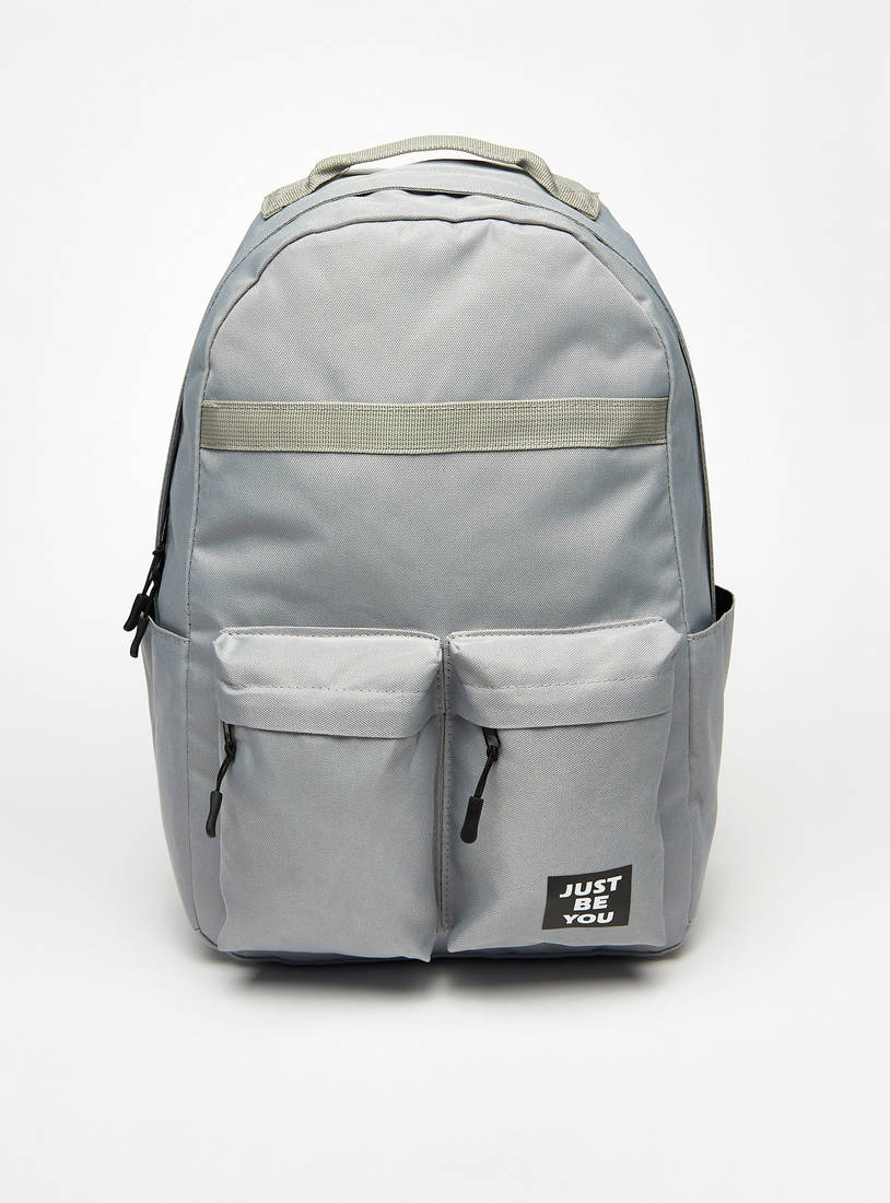 Solid Backpack with Adjustable Shoulder Straps and Zip Closure-Bags & Backpacks-image-0