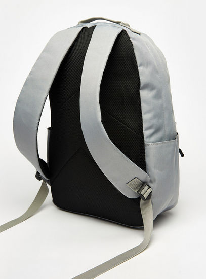 Solid Backpack with Adjustable Shoulder Straps and Zip Closure