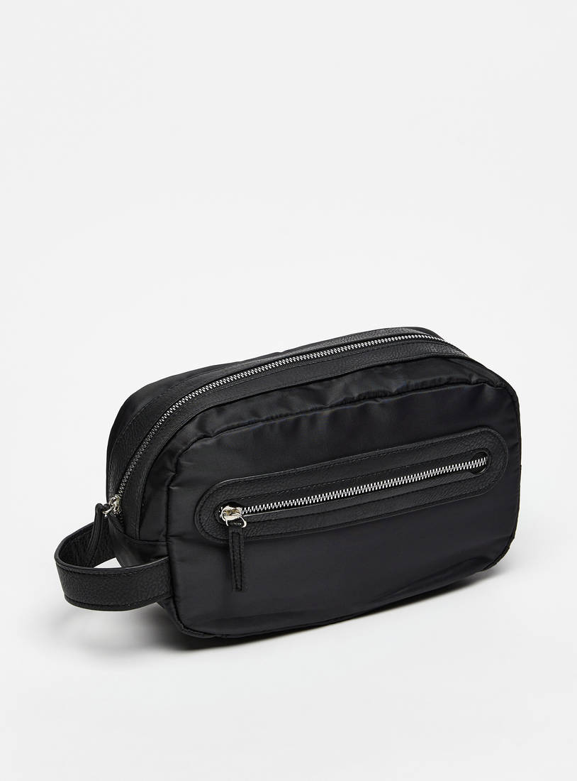 Textured Pouch with Zip Closure and Wrist Loop-Pouches-image-1