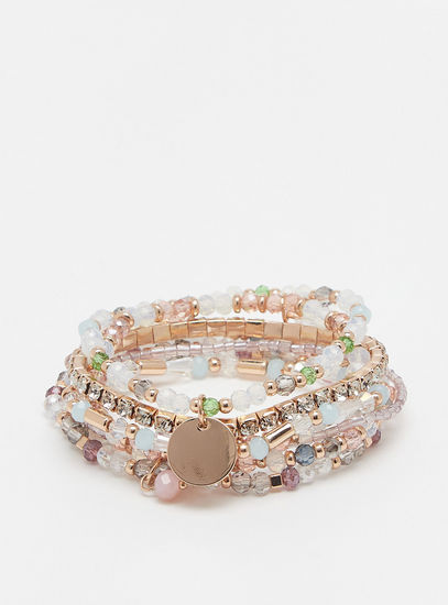 Set of 7 - Assorted Beads Bracelet with Charms-Bangles & Bracelets-image-0