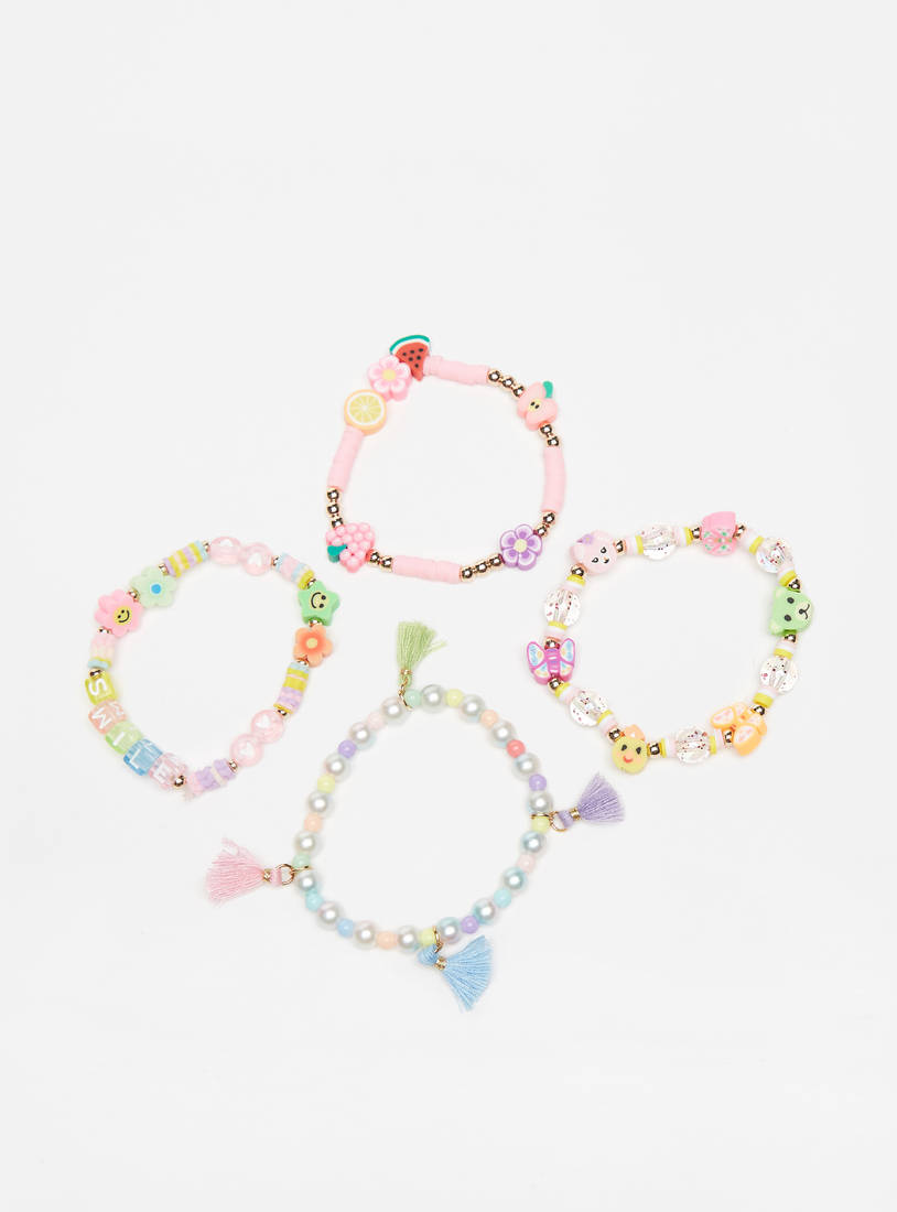 Set of 4 - Assorted Beaded Bracelet-Bangles & Bracelets-image-1