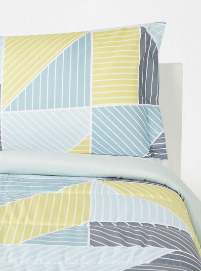 Geometric Print 2-Piece Single Comforter Set - 160x220 cm-Comforters & Quilts-image-0