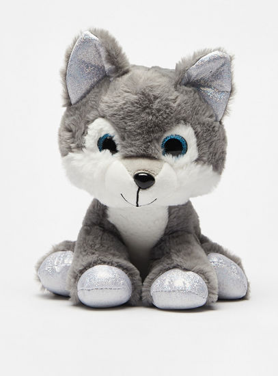 Husky Plush Soft Toy with Glitter Eyes and Ears-Infant Toys-image-0