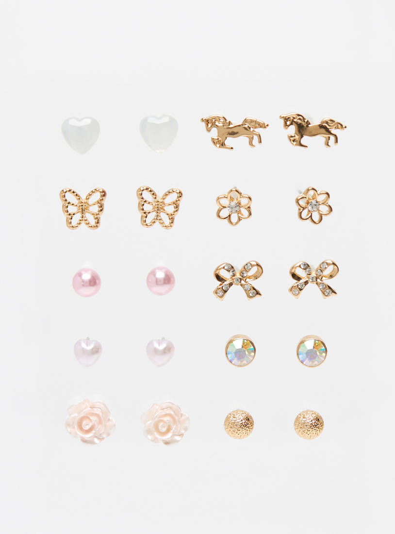 Set of 10 - Assorted Stud Earrings-Earrings-image-0