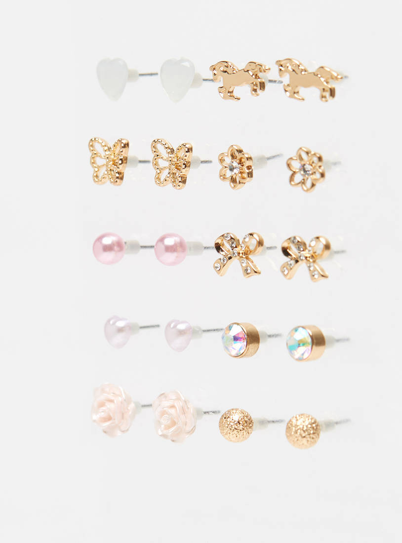 Set of 10 - Assorted Stud Earrings-Earrings-image-1