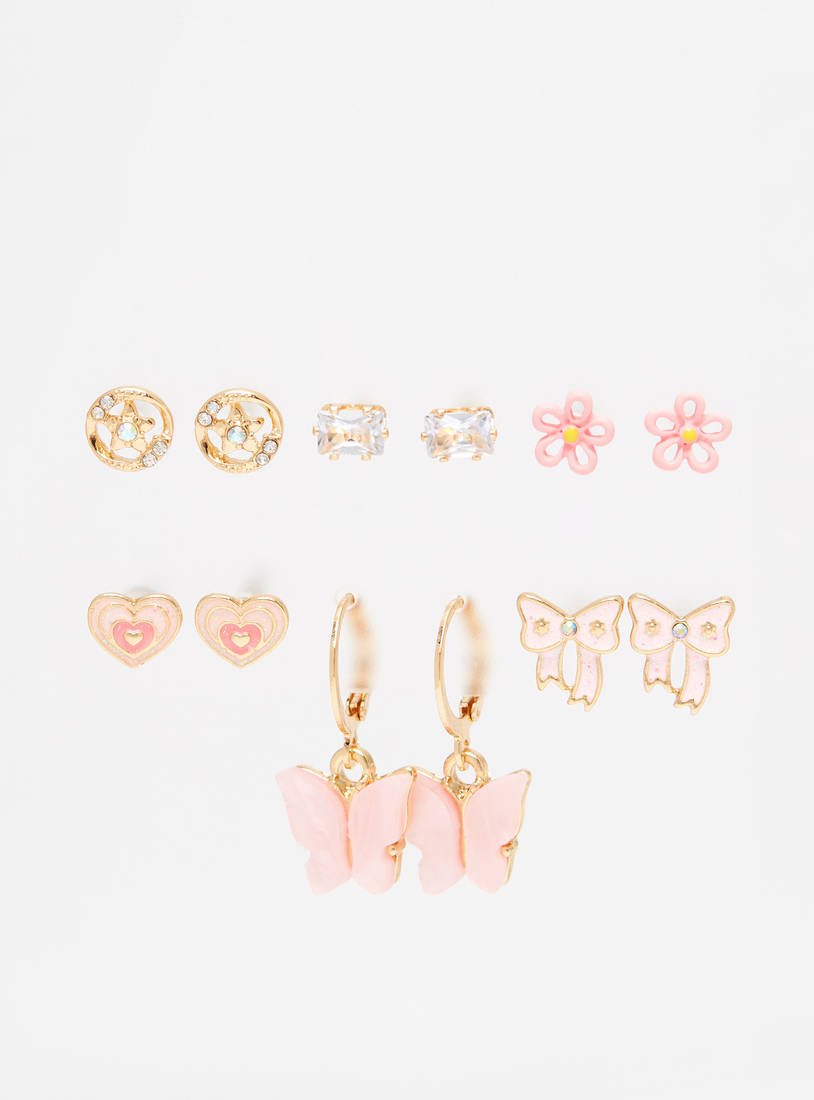 Set of 6 - Assorted Metallic Earrings-Earrings-image-0