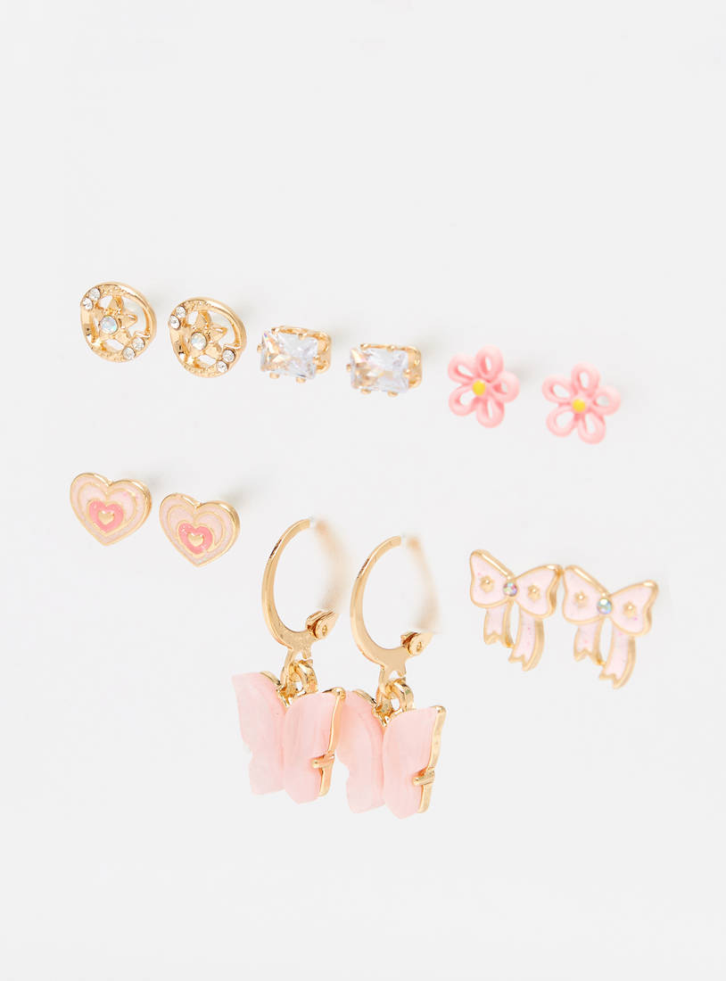 Set of 6 - Assorted Metallic Earrings-Earrings-image-1