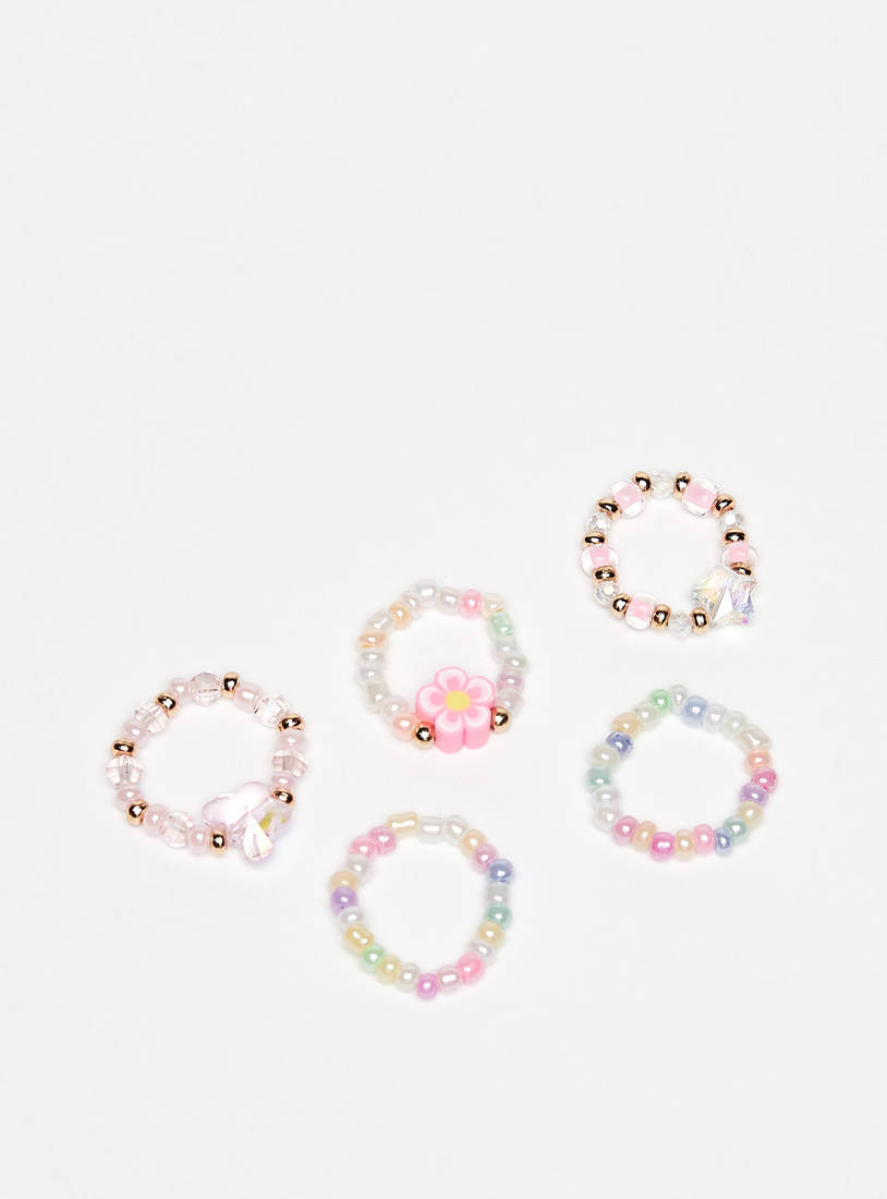 Pack of 5 - Assorted Beads Ring-Rings-image-0